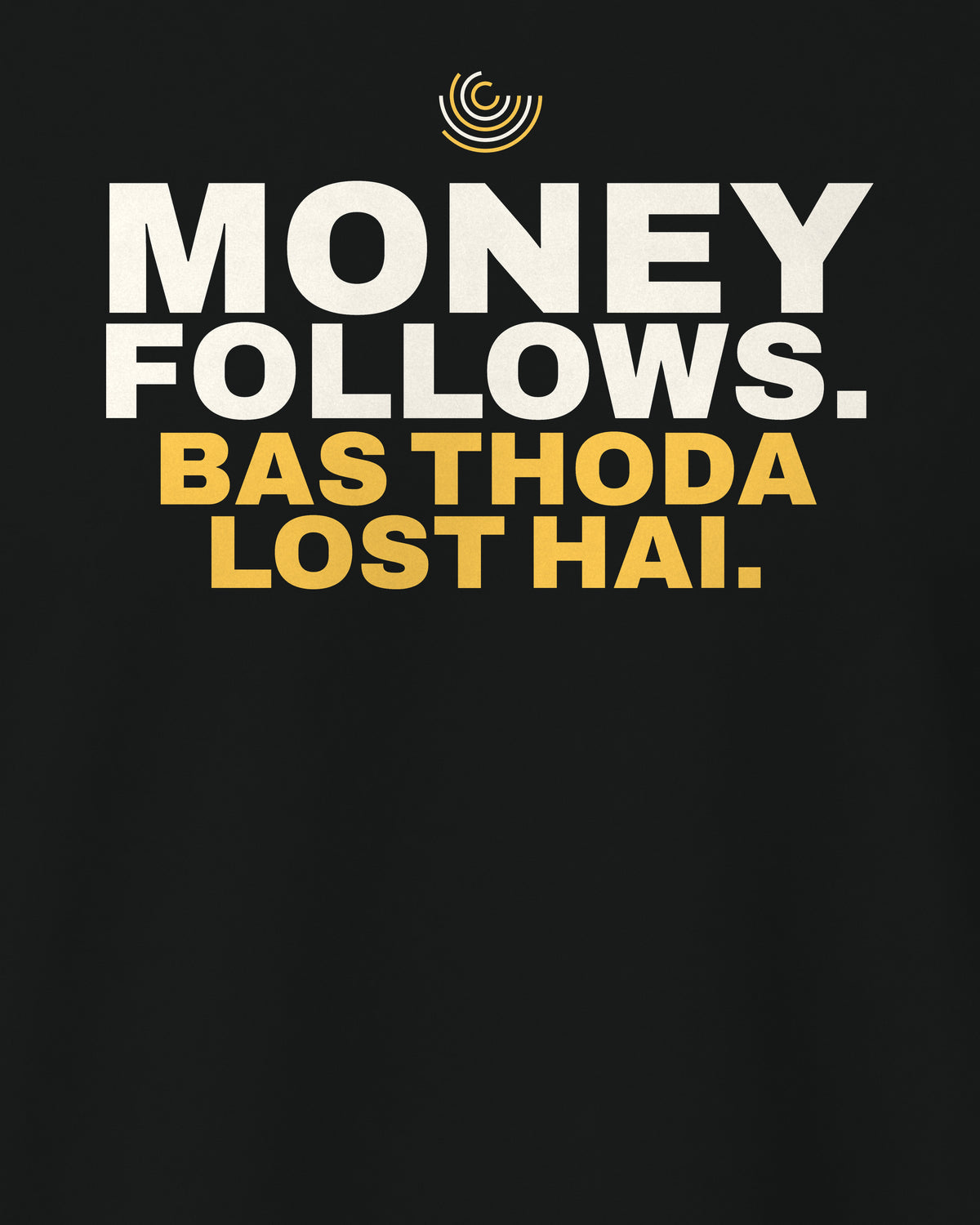Black regular fit tee, close-up of the back print text – digital mockup