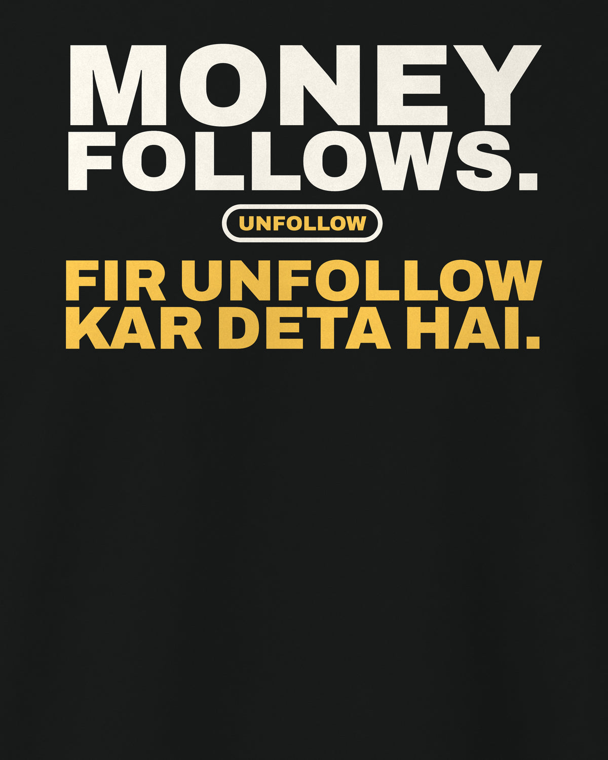 Black regular fit tee, close-up of the back print text – digital mockup
