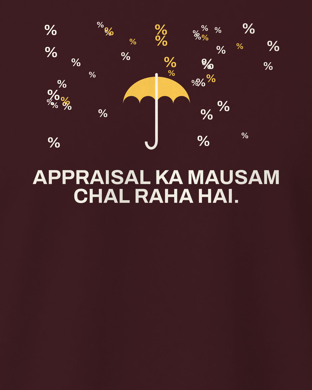 Maroon regular fit t-shirt, close-up of the Appraisal Season Office back print – digital mockup
