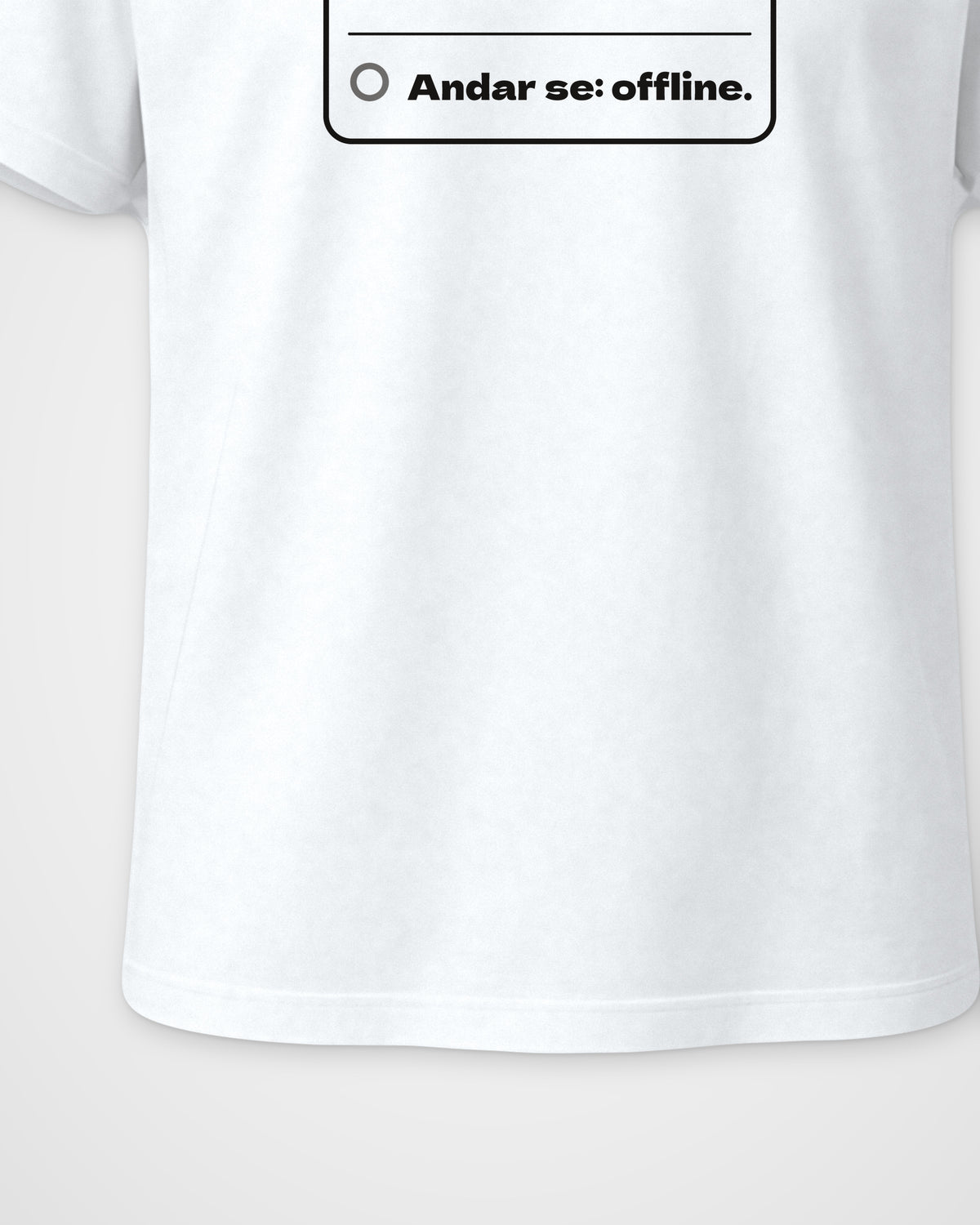 White Regular Fit T-Shirt – Online Offline Graphic Front Print, detail