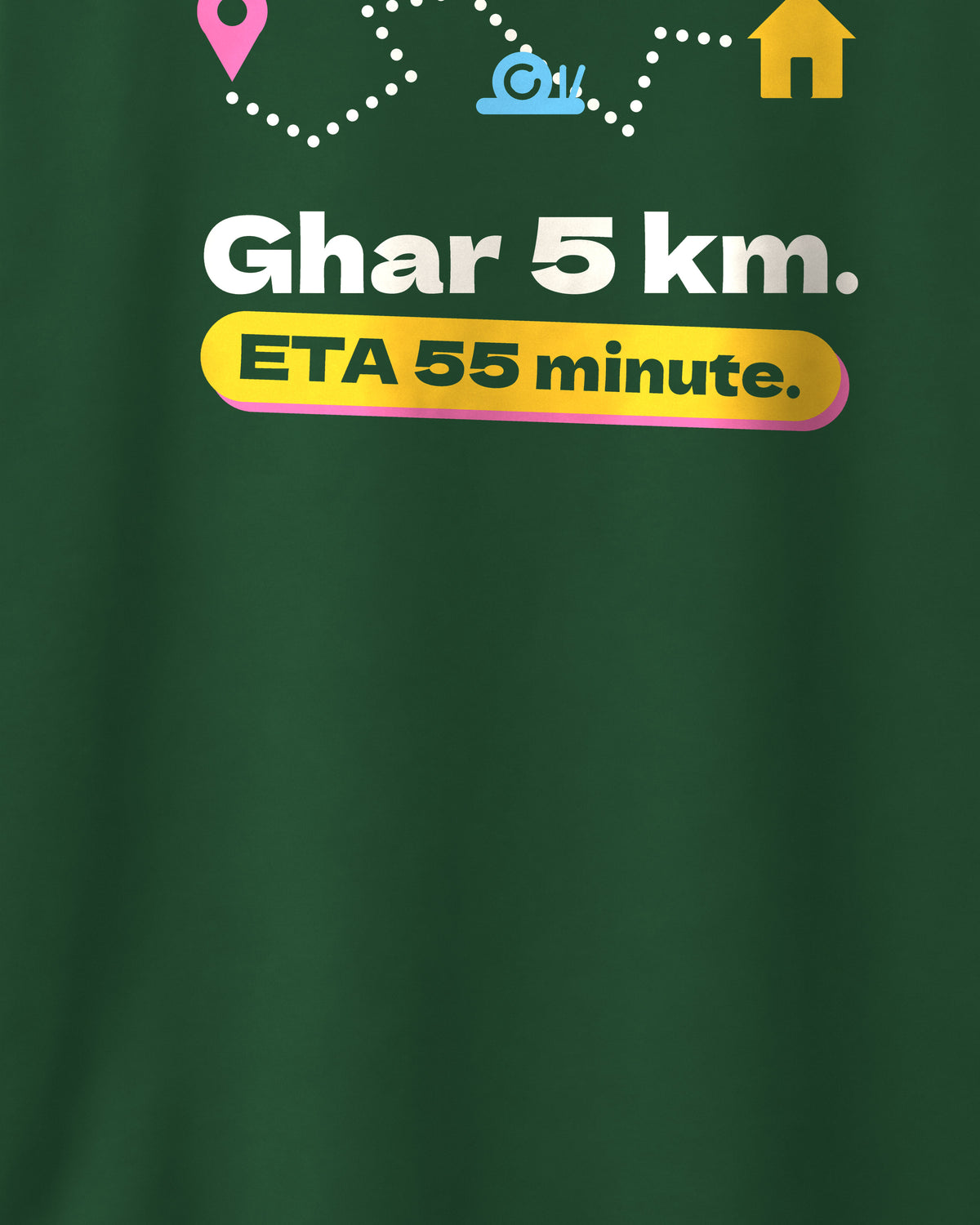 Bottle Green Oversized T-Shirt – Traffic Graphic Back Print – Unisex, detail