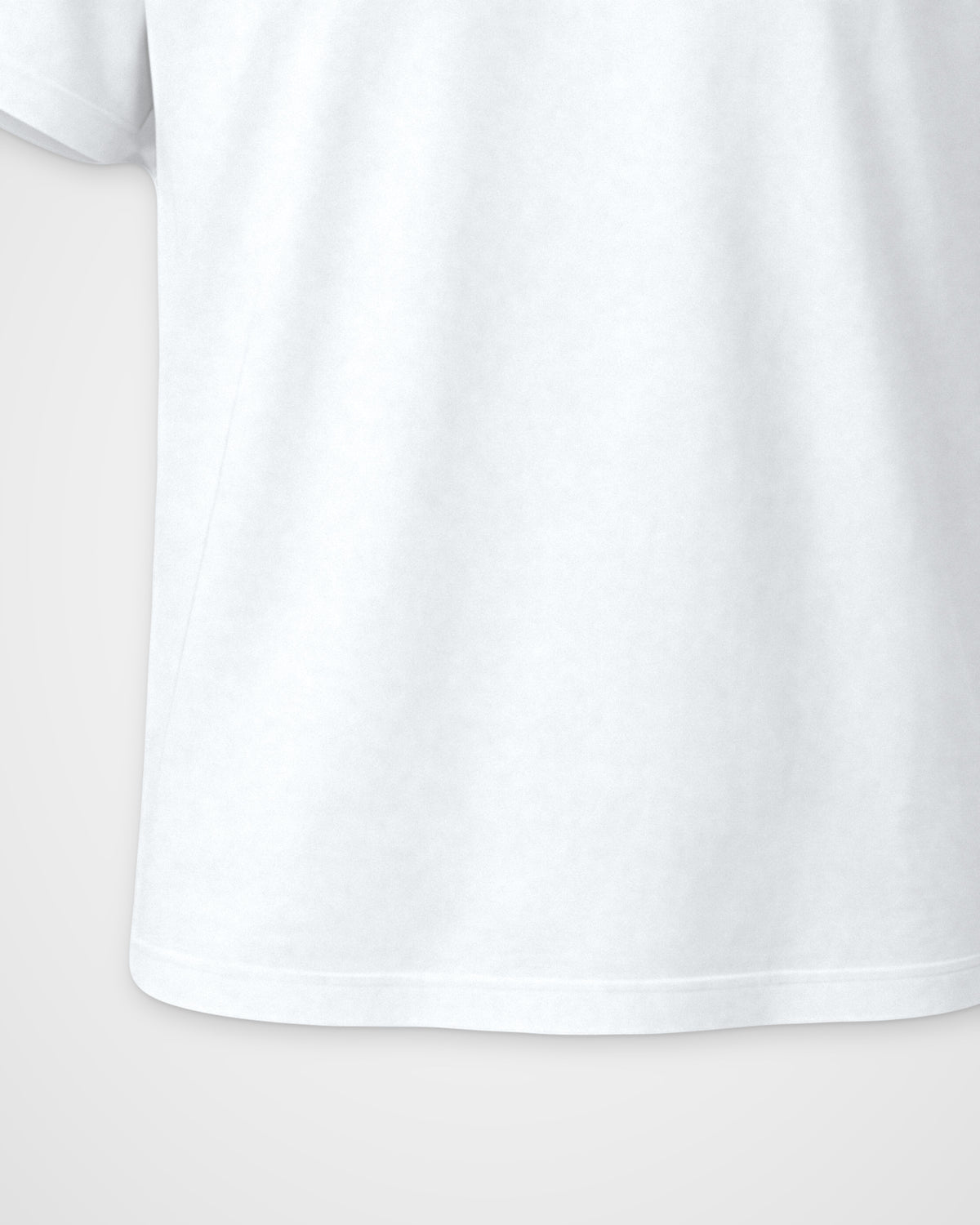 White Regular Fit T-Shirt – Minimal Chest Print, detail