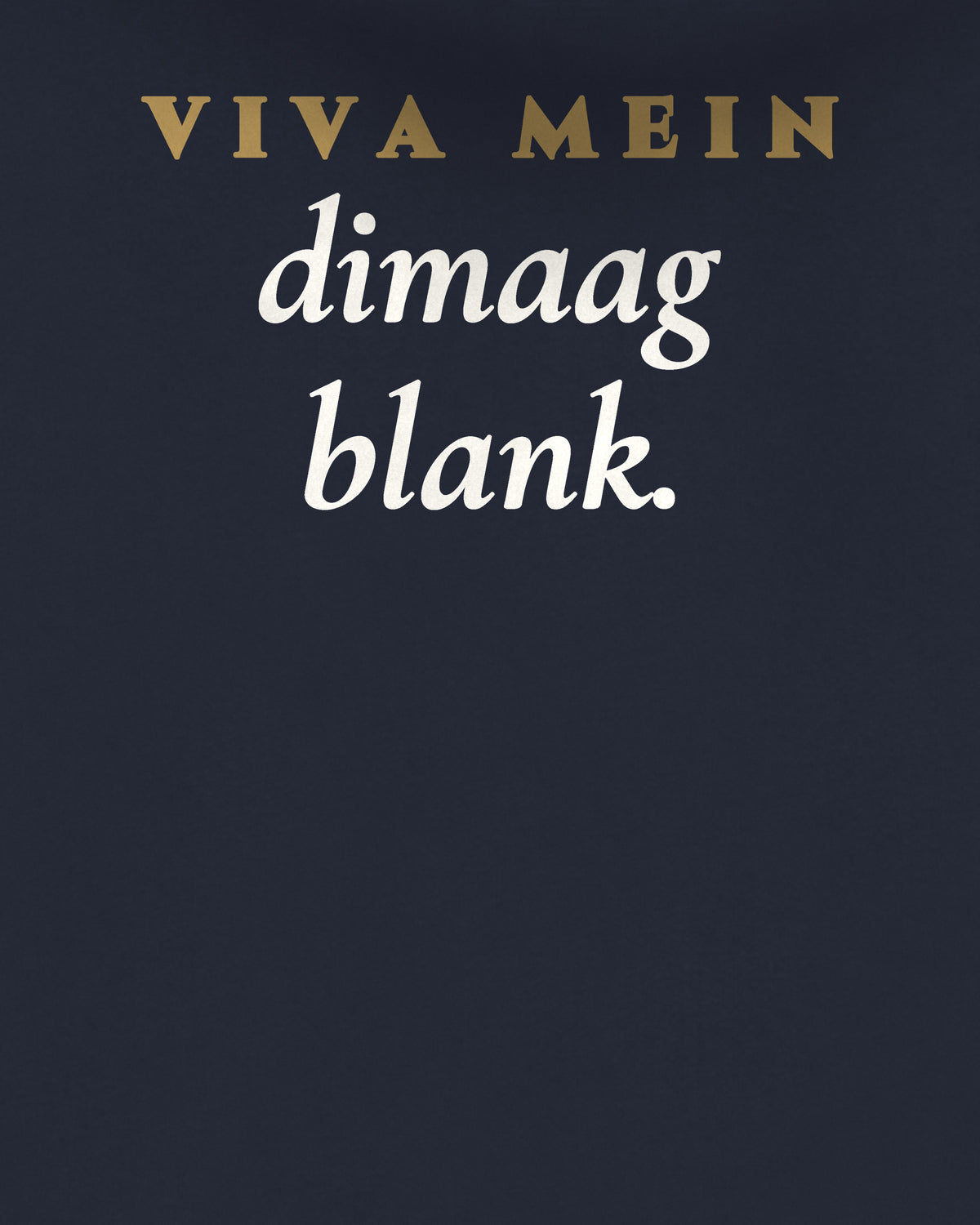 Navy Blue oversized hoodie, close-up of the back print reading Viva mein dimaag blank – digital mockup
