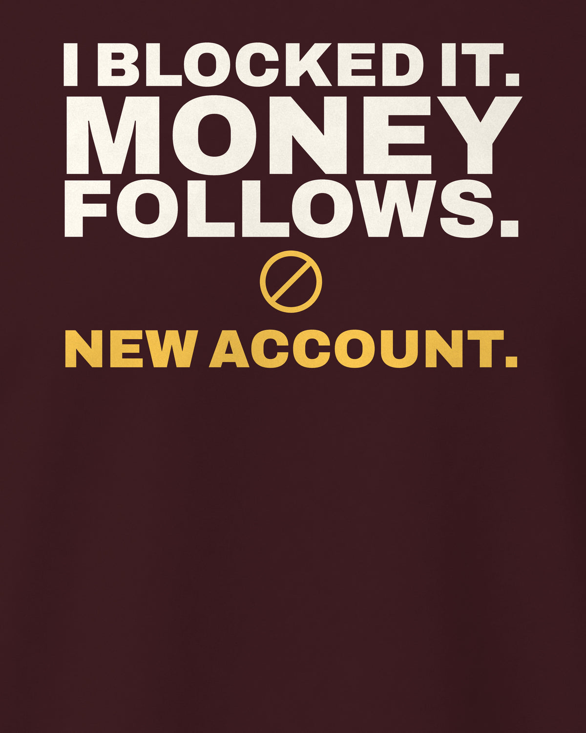 Maroon regular fit tee, close-up of the back print text – digital mockup