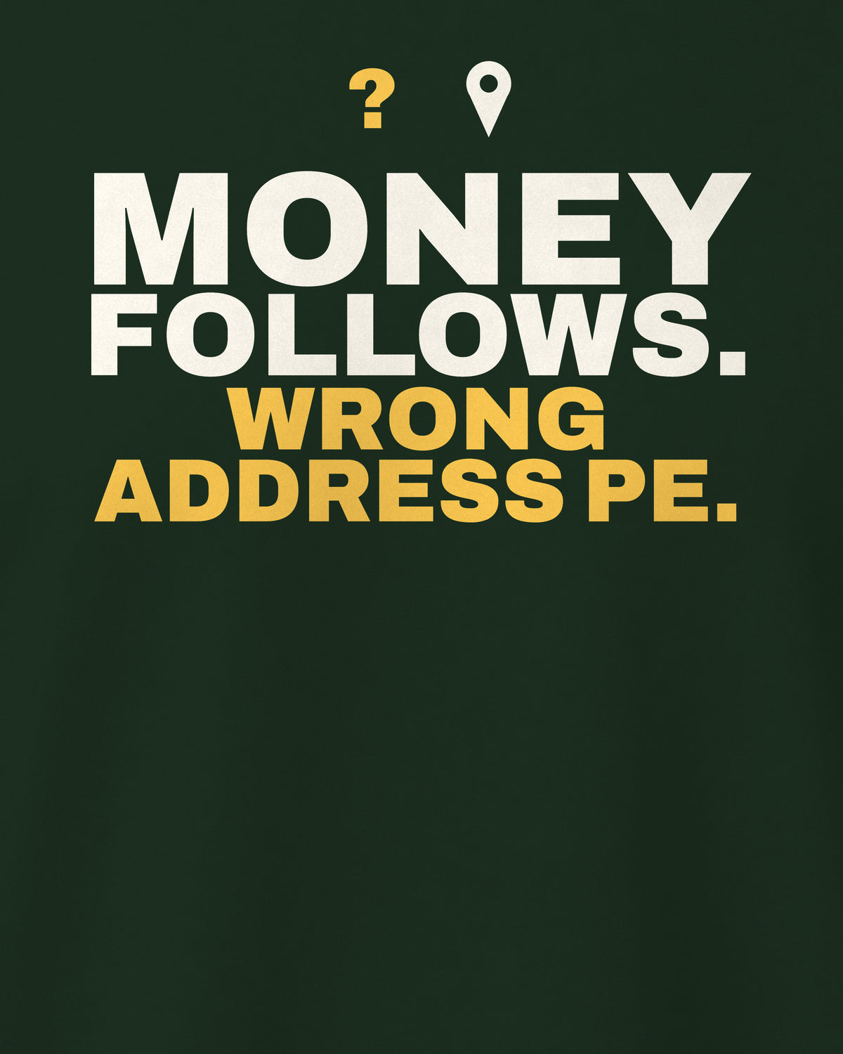 Bottle Green regular fit tee, close-up of the back print text – digital mockup