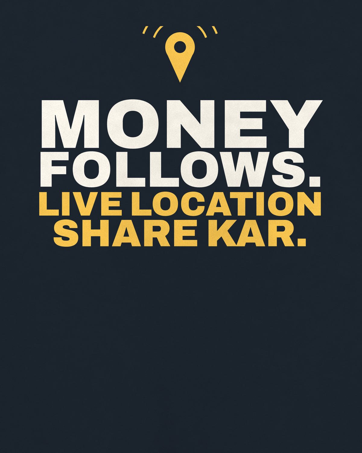 Navy Blue oversized tee, close-up of the back print text – digital mockup