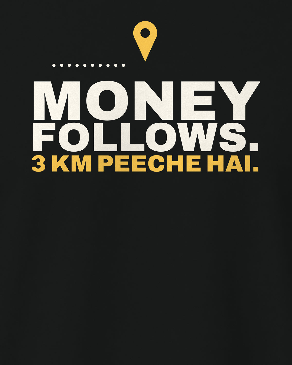 Black regular fit tee, close-up of the back print text – digital mockup