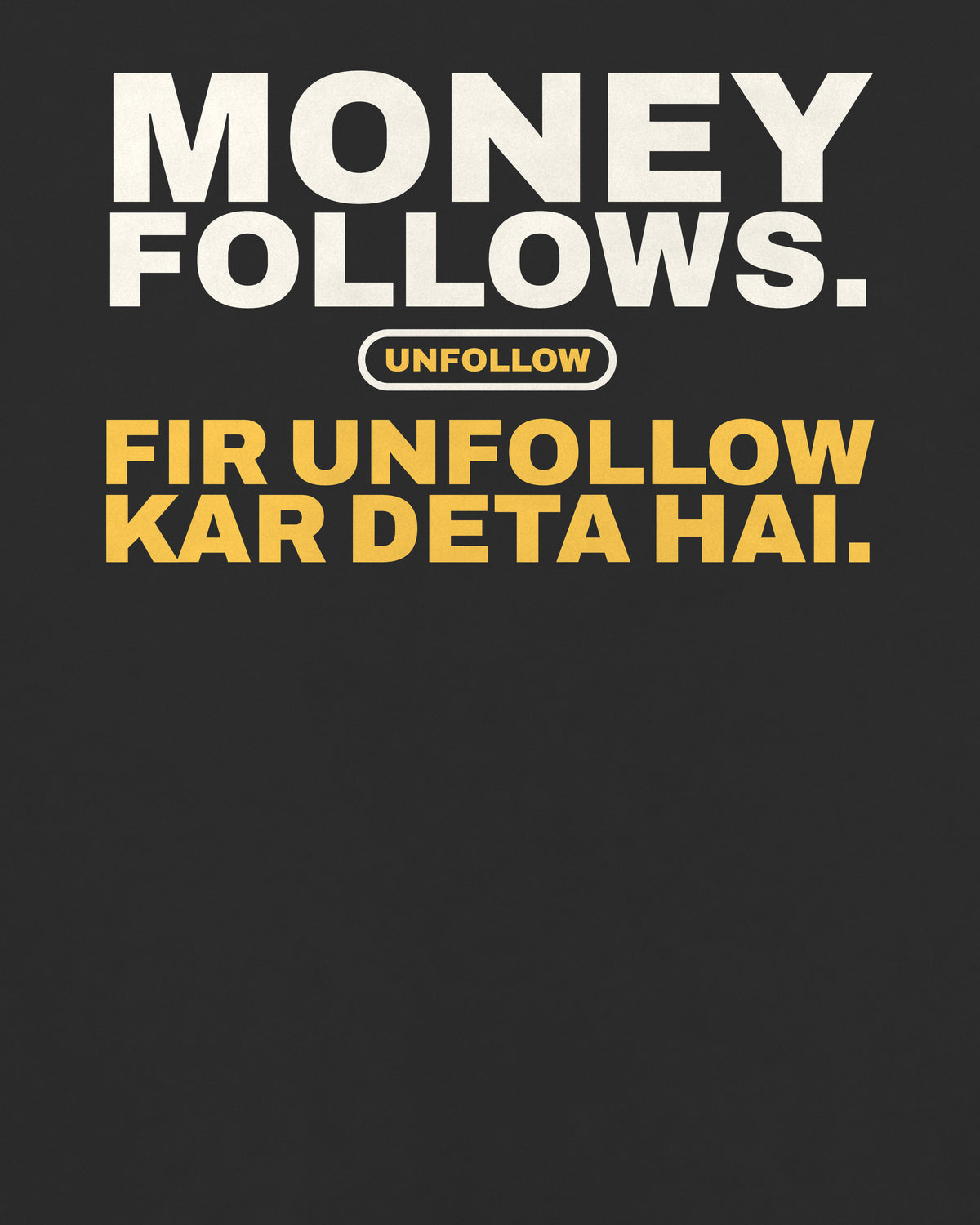 Black oversized tee, close-up of the back print text – digital mockup