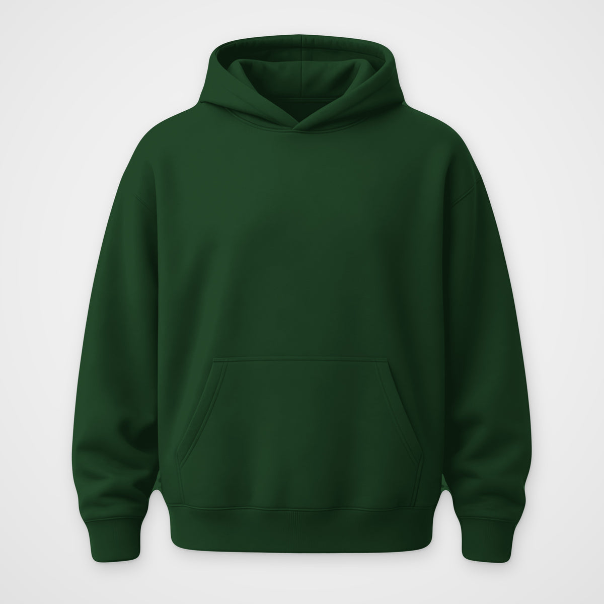 Bottle Green oversized hoodie, front view