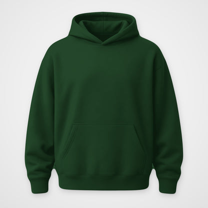Bottle Green oversized hoodie, front view