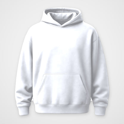 White oversized hoodie, front view