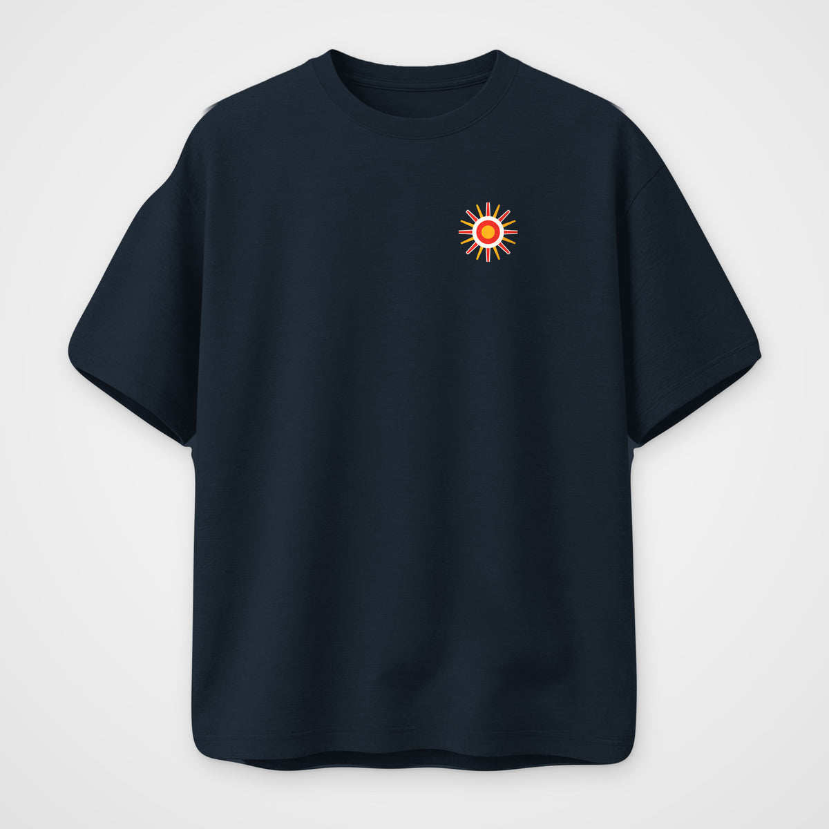 Navy Blue oversized t-shirt, front view, Hurry Nahi print