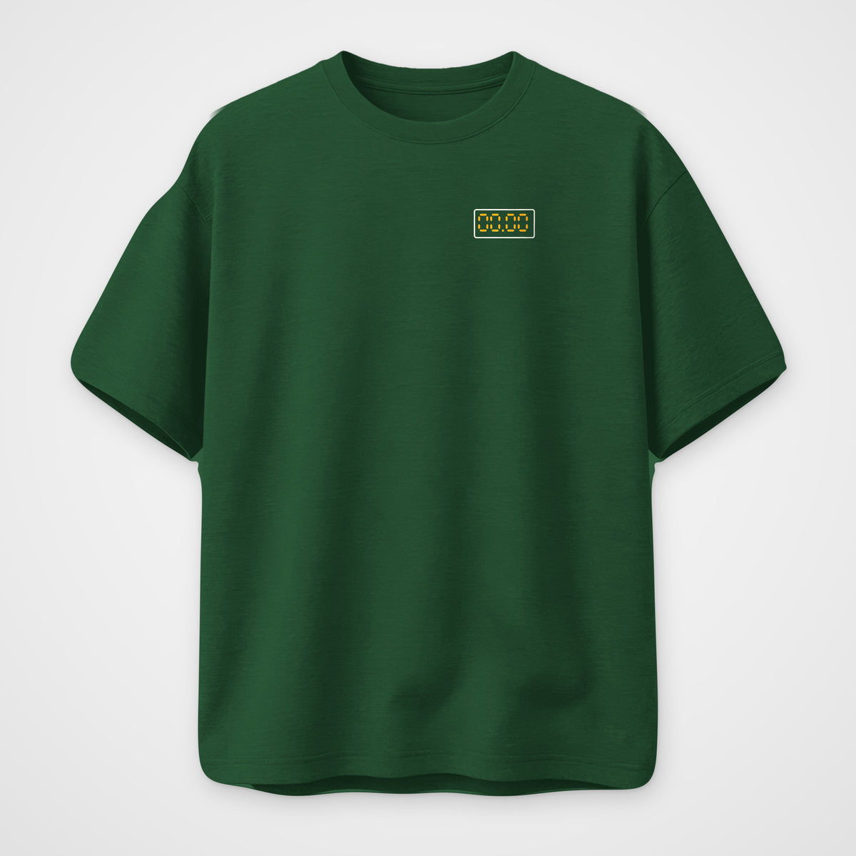 Bottle Green oversized t-shirt, front view, Meter Se Chaloge print