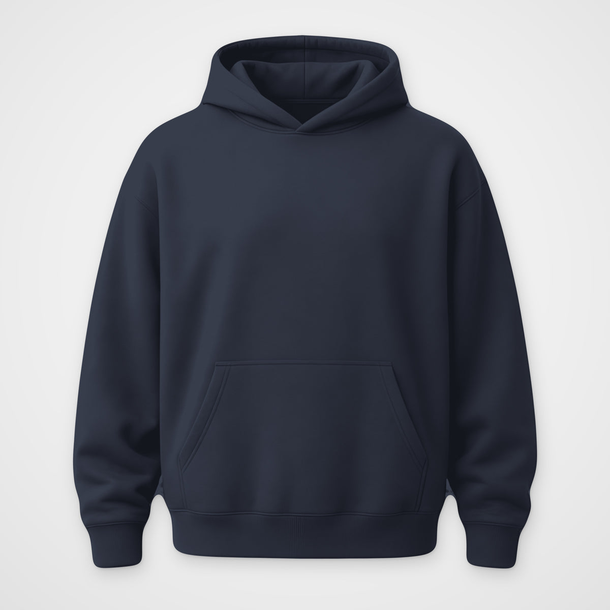 Navy Blue oversized hoodie, front view