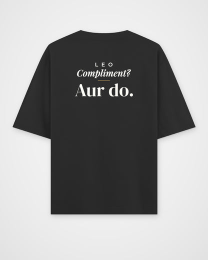 Black oversized t-shirt, back view with one large print – digital mockup