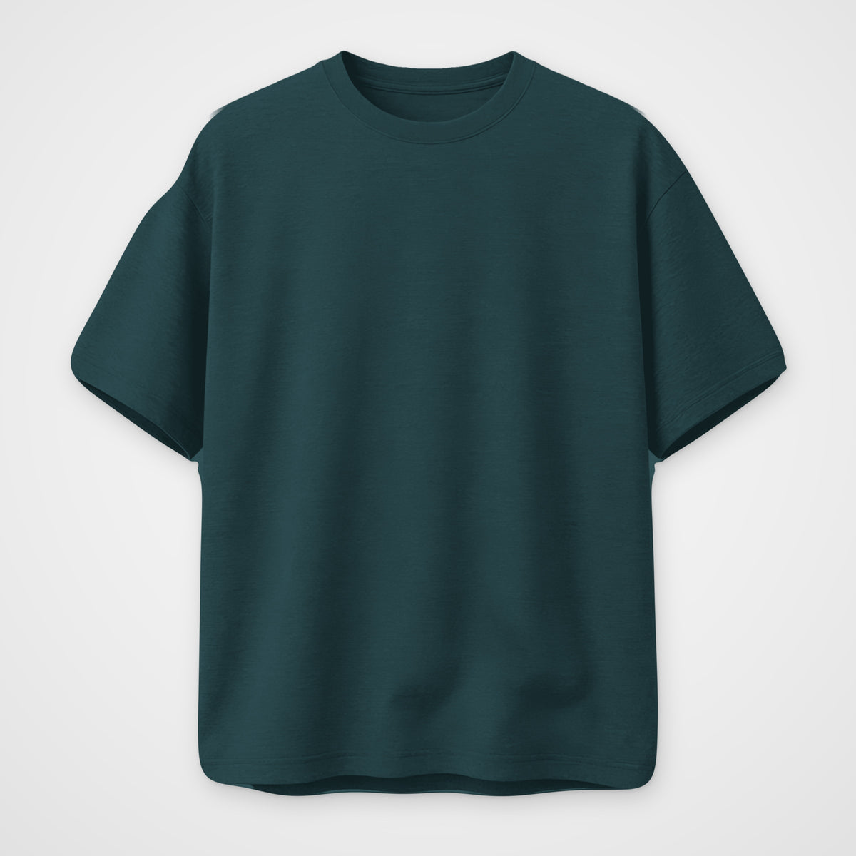 Petrol Blue Oversized T-Shirt – Care Label Back Print – Unisex (front)