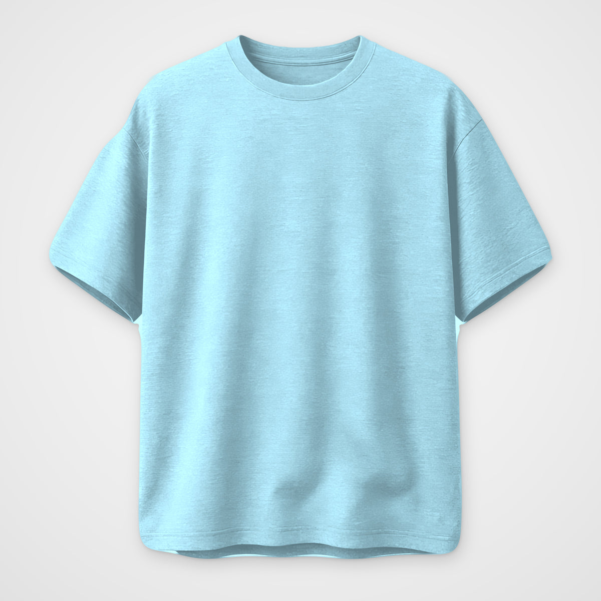 Baby Blue Oversized T-Shirt – Topographic Line Back Print – Unisex (front)