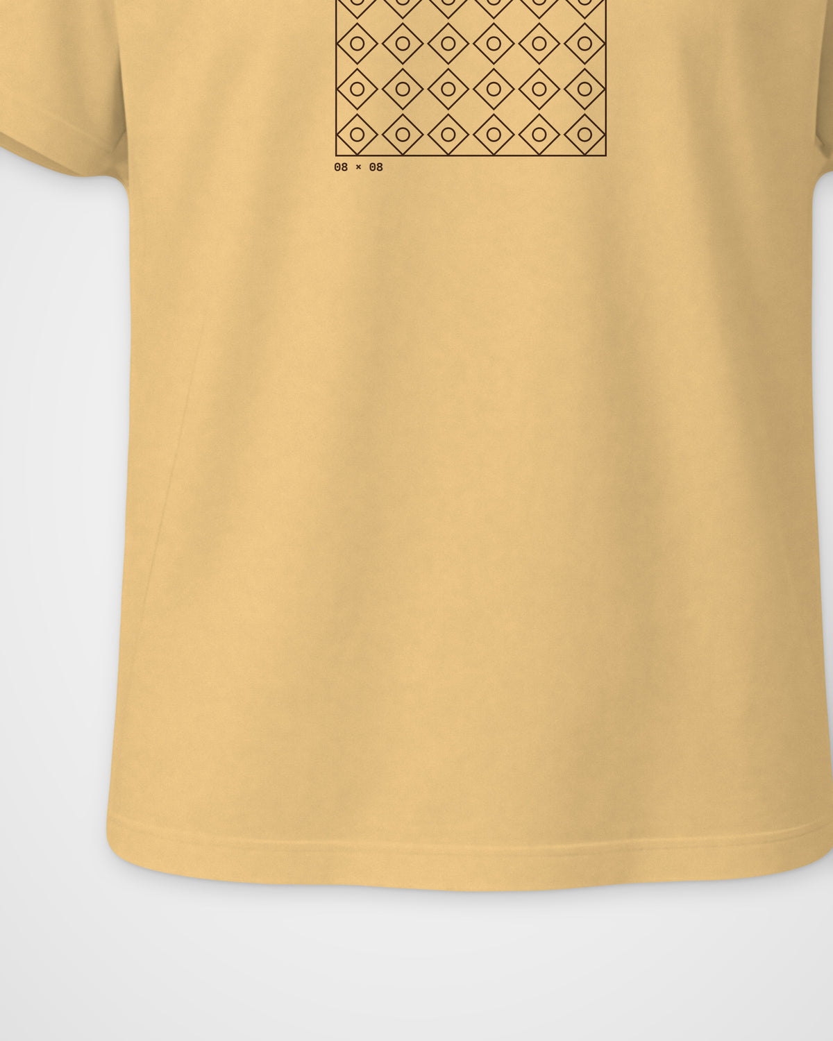 Beige Regular Fit T-Shirt – Geometric Line Front Print, detail