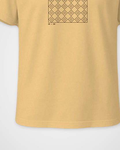 Beige Regular Fit T-Shirt – Geometric Line Front Print, detail