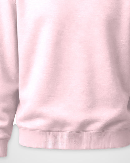 Light Pink Crewneck Sweatshirt – Line Art Chest Print – Unisex, detail