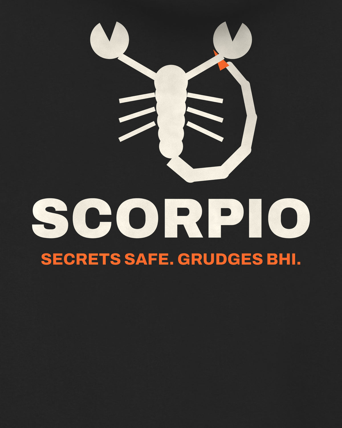 Black oversized hoodie, close-up of the Scorpio Zodiac back print – digital mockup