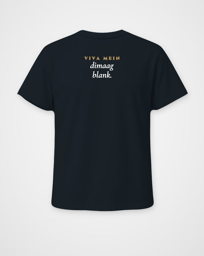 Navy Blue regular fit t-shirt, back view with one large print – digital mockup