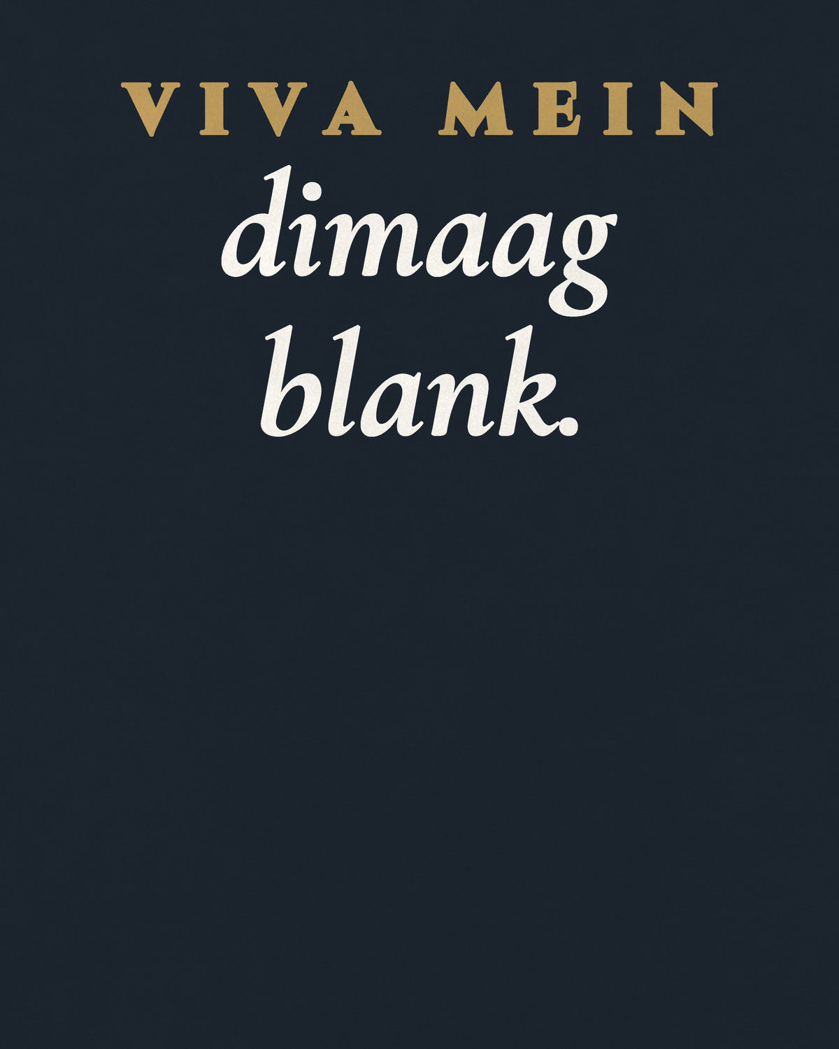 Navy Blue oversized t-shirt, close-up of the back print reading Viva mein dimaag blank – digital mockup