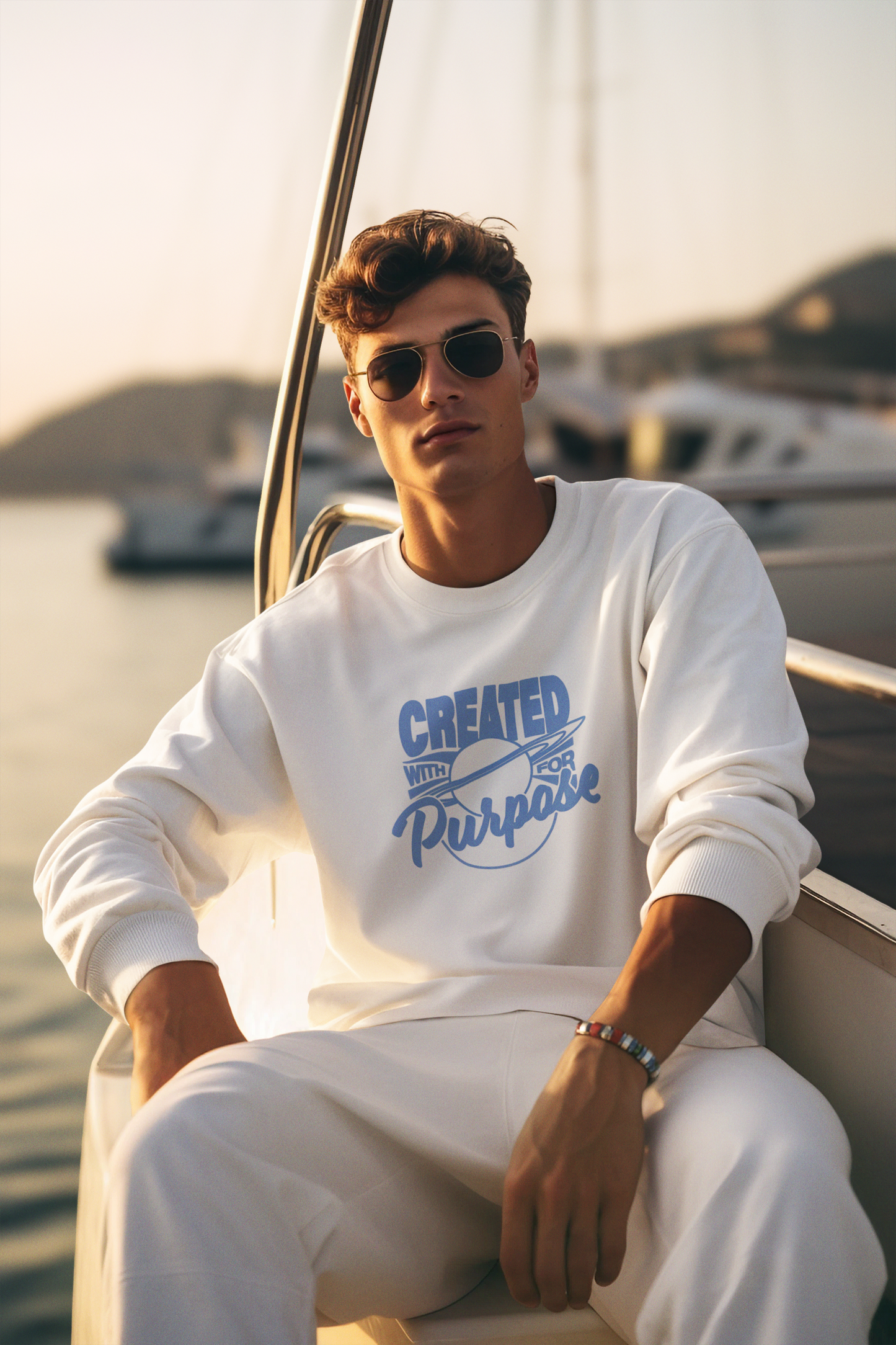 Created With Purpose - White Crewneck Sweatshirt