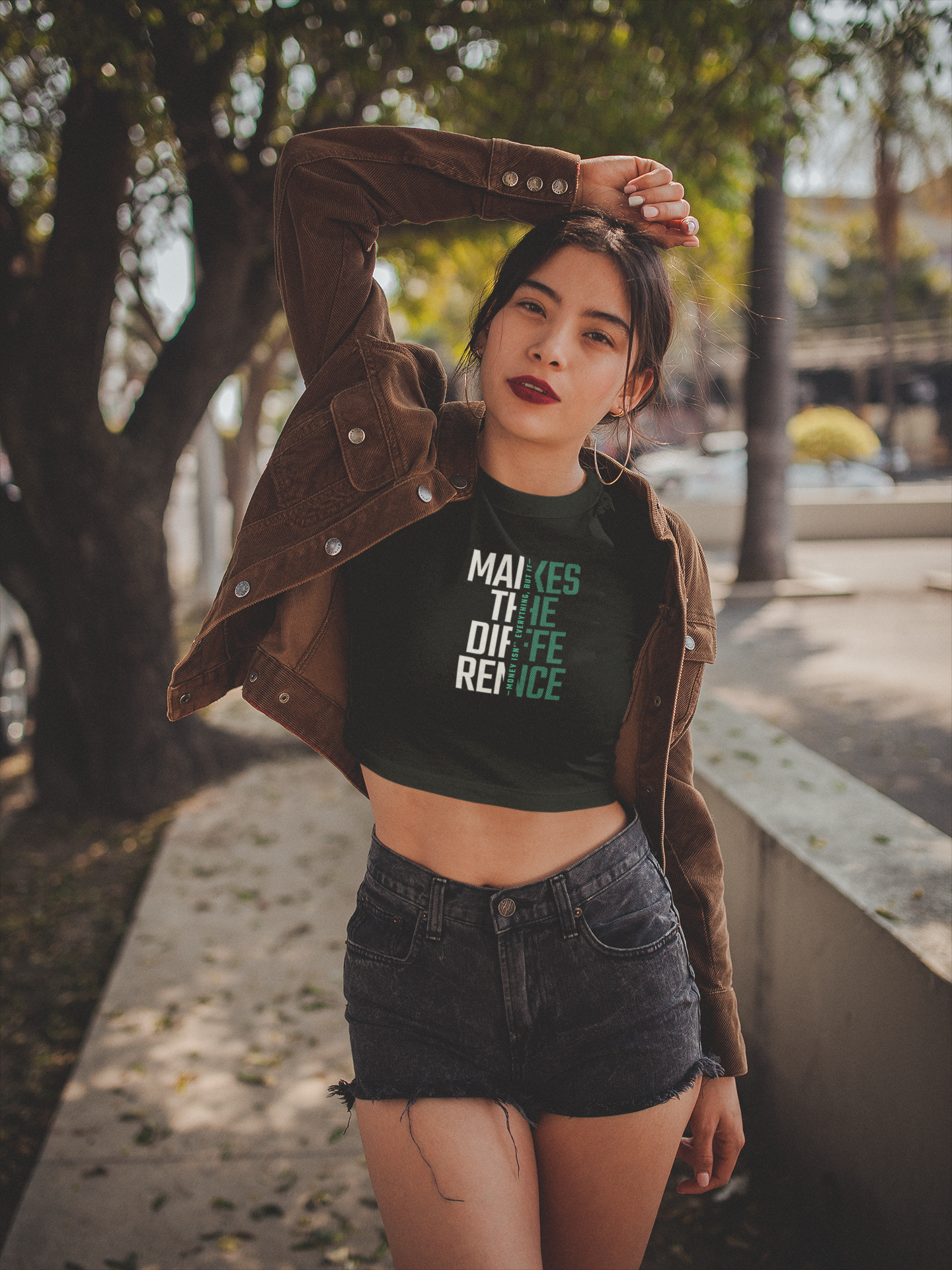 "Makes The Difference" Motivational Crop Top