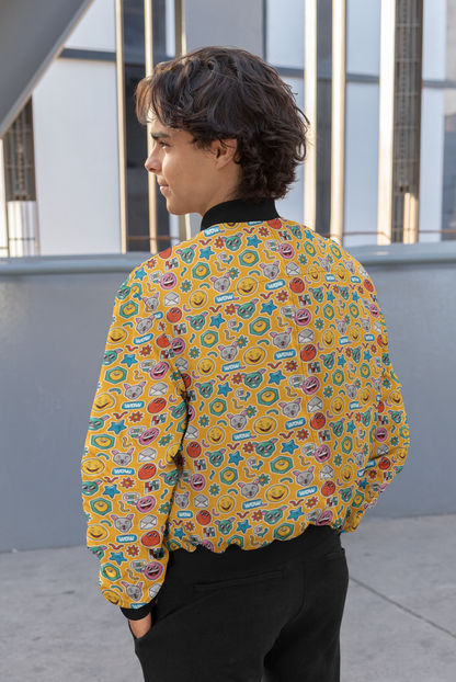 Emoji Burst Bomber Jacket – Vibrant & Playful Streetwear