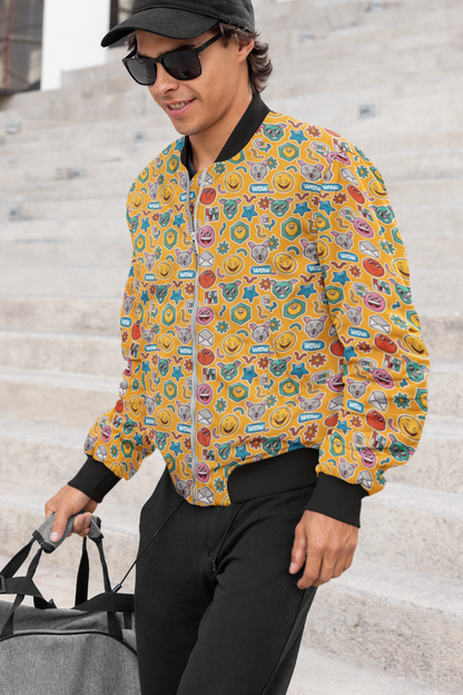 Emoji Burst Bomber Jacket – Vibrant & Playful Streetwear