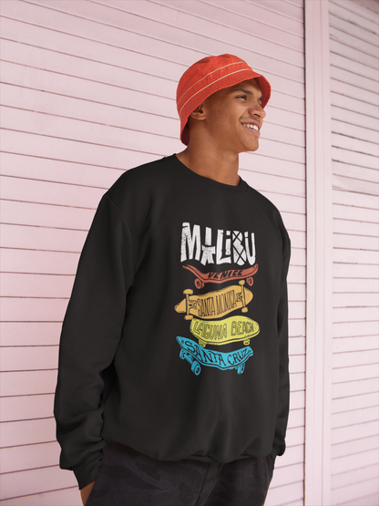 Malibu Skate Crewneck Sweatshirt – Streetwear Coastal Vibes