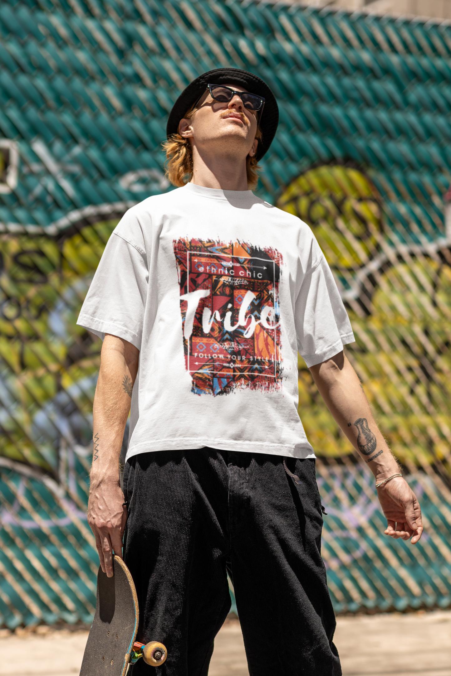 Tribe Ethnic Chic Oversized T-Shirt – Streetwear Fashion for Trendsetters