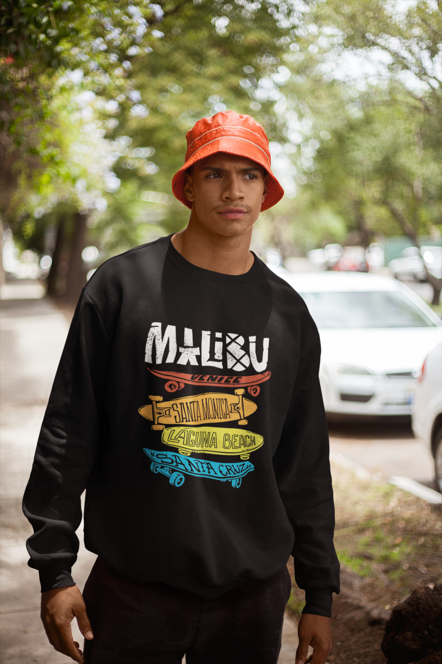 Malibu Skate Crewneck Sweatshirt – Streetwear Coastal Vibes