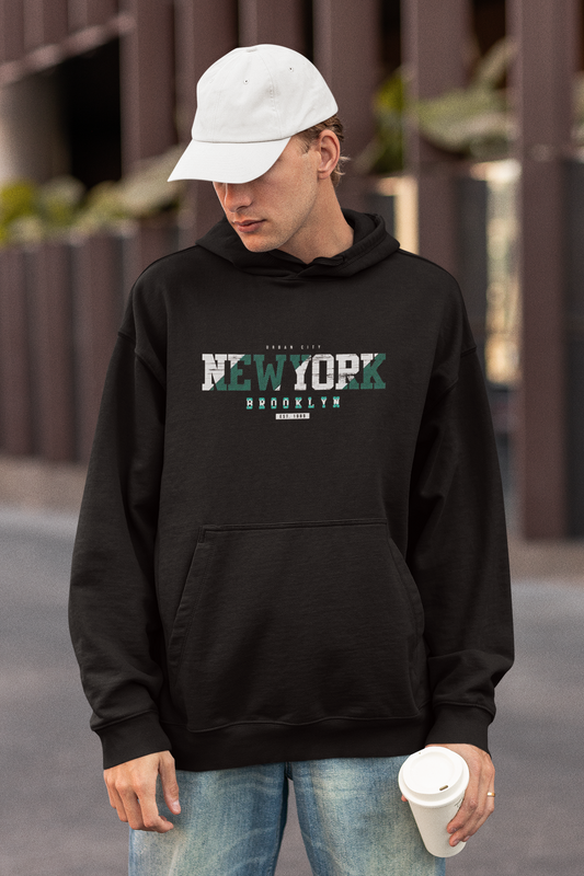 New York Brooklyn Urban Hoodie – Black Streetwear Style