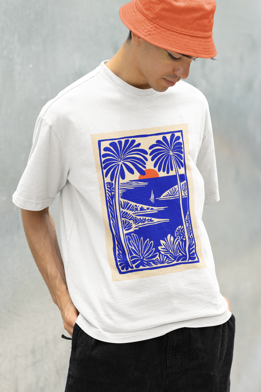 Coastal Sunset Graphic Tee – Relaxed Fit Unisex T-Shirt