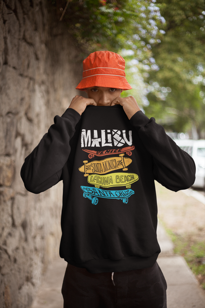 Malibu Skate Crewneck Sweatshirt – Streetwear Coastal Vibes